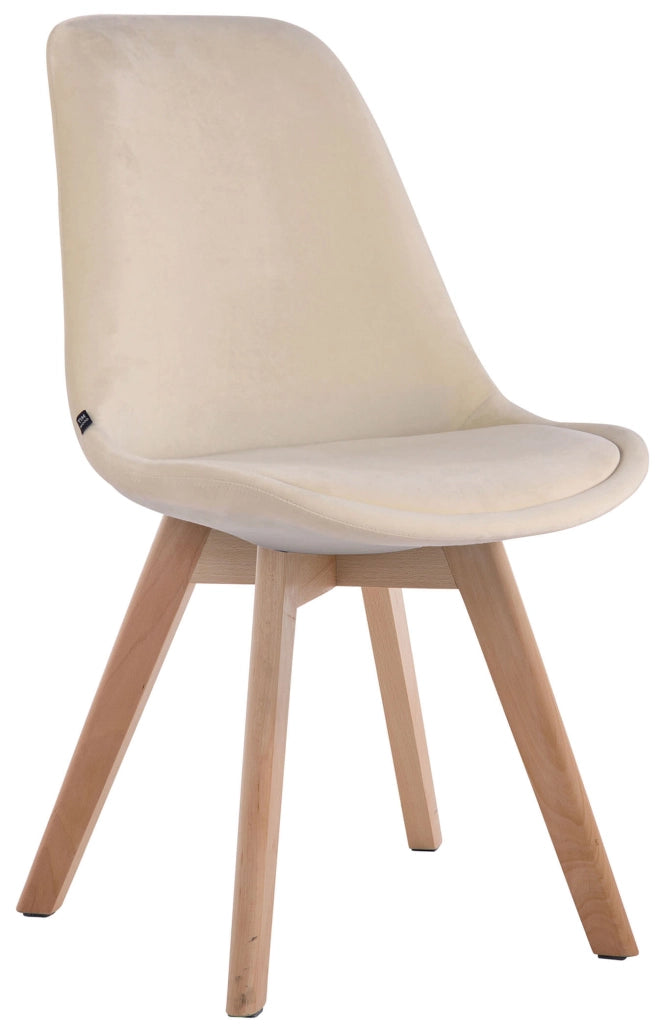 Sedia Borneo in velluto crema,natura