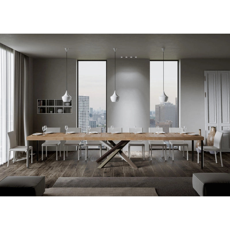 Tavolo allungabile 140/400x90 cm Volantis Premium telaio Multicolore 4/C - Quercia Natura