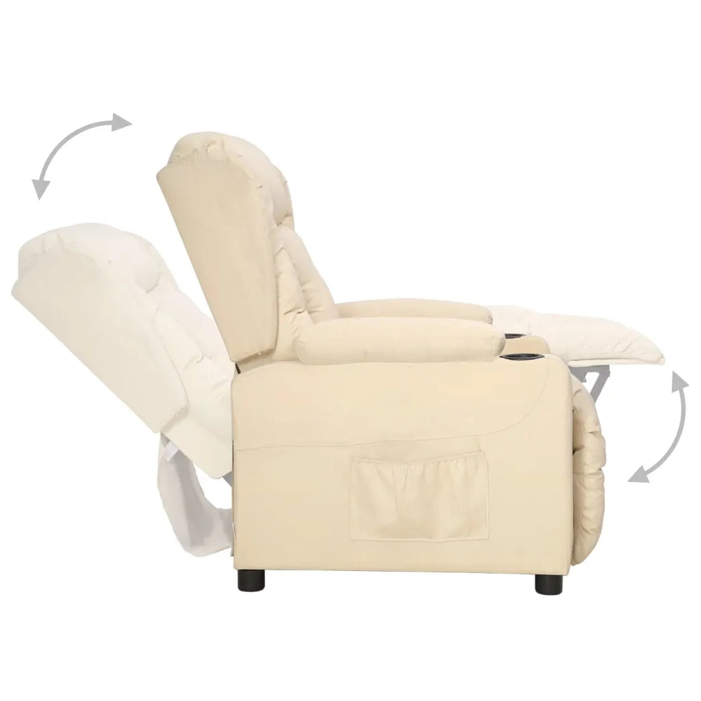 Poltrona Reclinabile Crema in Tessuto cod mxl 23450