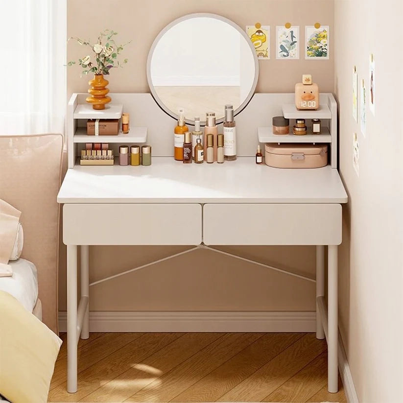 Tavolo da Trucco Bianco 80x40x125,5 cm Moderno e Salvaspazio