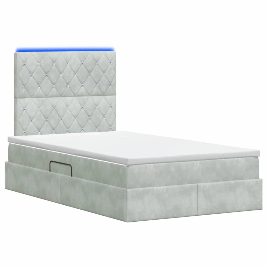Letto con contenitore LED e materasso Grigio Chiaro 3460062