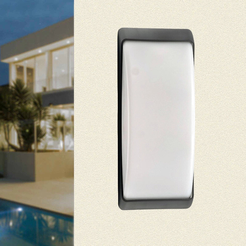 Trade Shop - Applique A Parete Per Esterno Lampada Da Muro Balconi Terrazzo Attacco E27 Ip54 567wb-h320 - Grigio Scuro