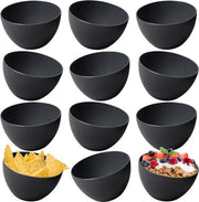 Set di 12 ciotole per muesli - Ciotole per soupe resistenti al crack - 750 ml ciotole per dessert - Antracite-Nero