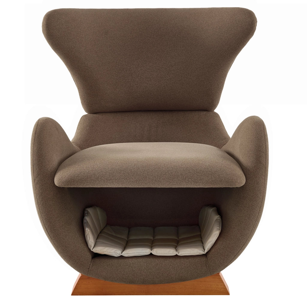 OKWISH Poltrona in Tessuto con Nicchia Integrata per Gatto o Cane di Piccola Taglia, Seduta Ergonomica, Legno, Marrone