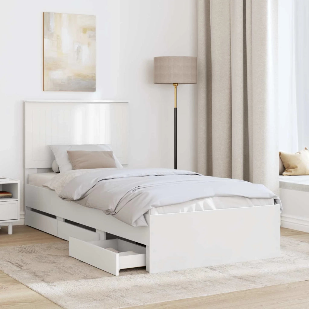 Struttura del letto Bianco 90 x 200 cm Legno Ingegnerizzato