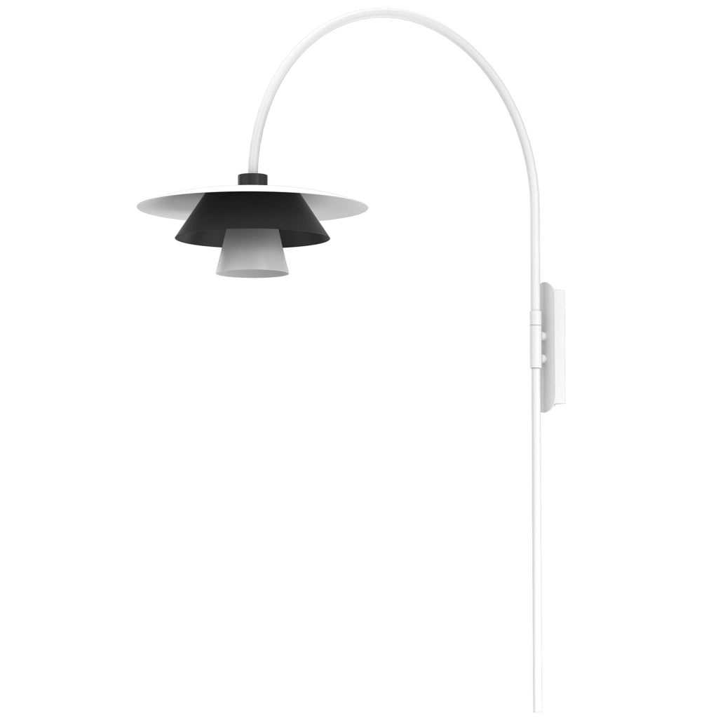 Applique Plato 1 luce bianco nero acciaio Luminex