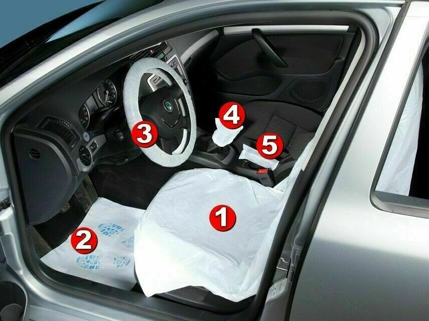 Kit Protezione 5 IN 1 Coprisedile Coprivolante Cambio Tappetino Auto Meccanico