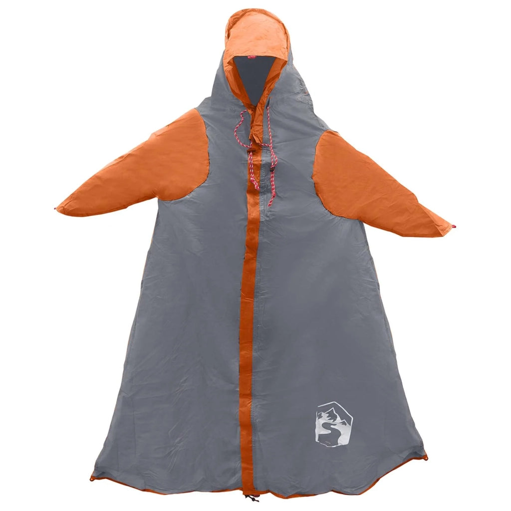 Poncho da pioggia 2-in-1 con cappuccio Grigio e arancione 42017408