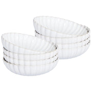 Set di 8 piatti fondi Gres bianco Kaolin fatto a mano finitura smalto reattivo Pasta Cucina Sala da pranzo