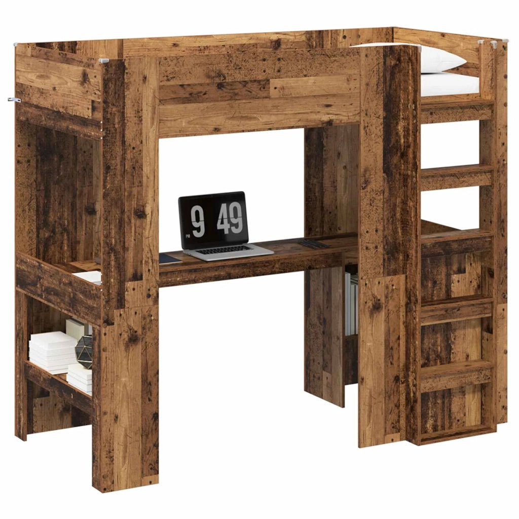 Struttura letto a castello con scrivania Legno vecchio 3410441
