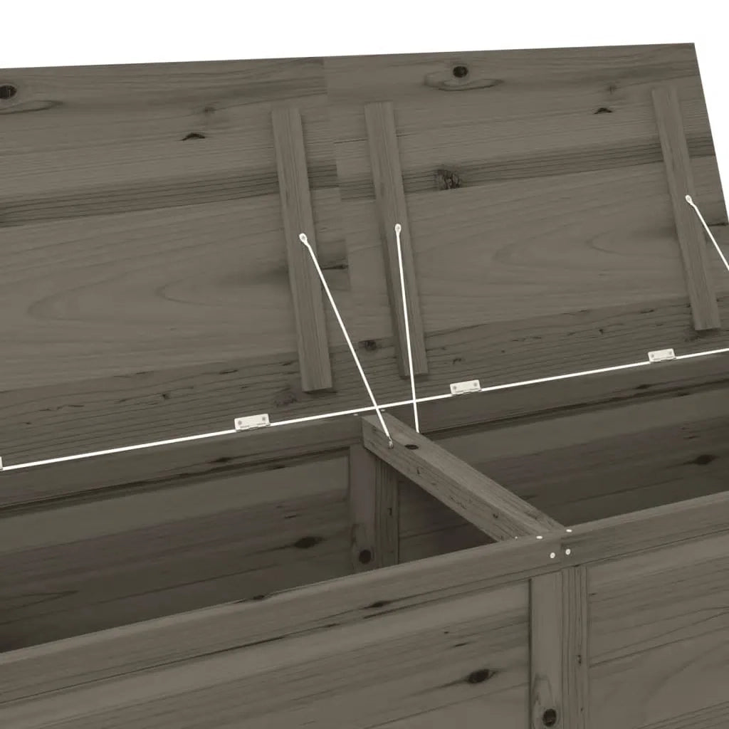 Scatola Cuscini Antracite 150x50x56 cm Legno Massello di Abete 152172
