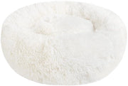 Cuscino per Cani e Gatti Piuma Ronde e Soffice Donut Cuscino per Cani e Gatti, Cuscino per Huisdieren, Lavabile, Dimensioni S/M/L/XL/XXL, per Piccoli, Medi e Grandi Cani, Gatti e Altri Animali Domestici (S-40cm, Bianco)