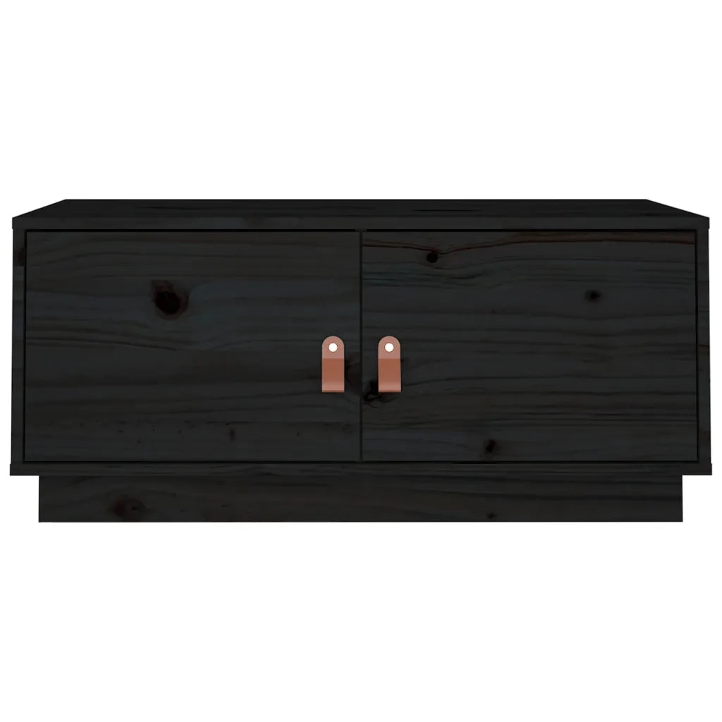 Tavolino da salotto | Tavolino da caff¨¨ | Tavolino da Soggiorno Nero 80x50x35 cm in Legno Massello di Pino