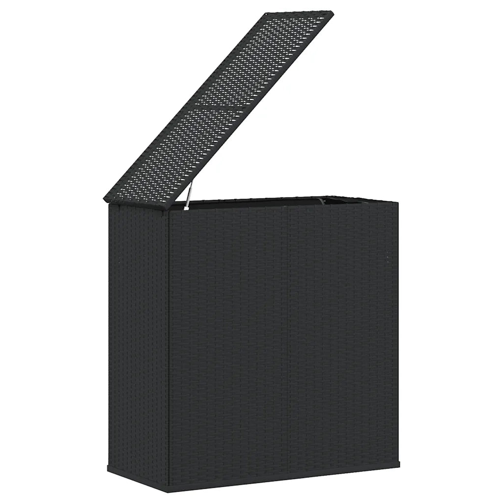 Contenitore Cuscini da Giardino Rattan PE 100x49x103,5 cm Nero 317223