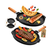 Akitaink Piastra Grill Double Tonda 28 cm Antiaderente Alluminio