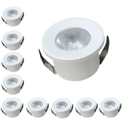 Set 10 Faretto a led cob da incasso in alluminio bianco punto luce 1w 220v per controsoffittature scale cielo stellato - Luce Naturale, Fredda, Calda Colore della luce: Luce Naturale