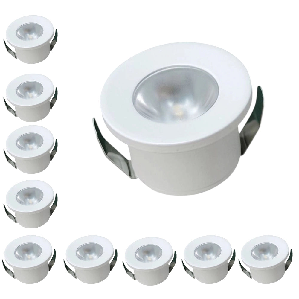Set 10 Faretto a led cob da incasso in alluminio bianco punto luce 1w 220v per controsoffittature scale cielo stellato - Luce Naturale, Fredda, Calda Colore della luce: Luce Naturale