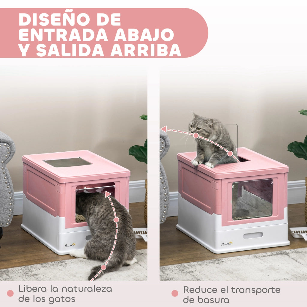 Casetta per Gatti Arenero Cubierto ¨C Zephmum ¨C Rosa e Bianco 47.5x35.5x36.7 cm