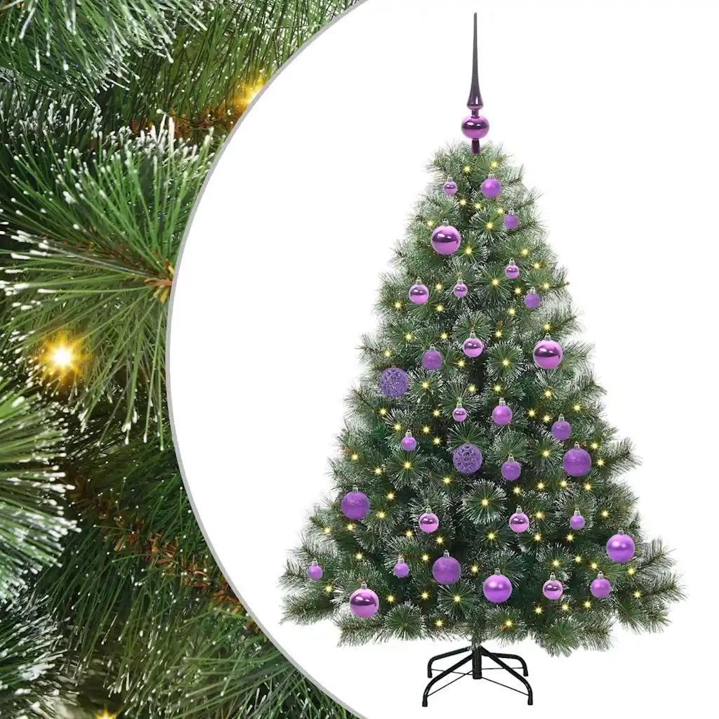 Albero di Natale Artificiale-Albero Natalizio con 150 LED Verde 120 cm PE e PVC 926409