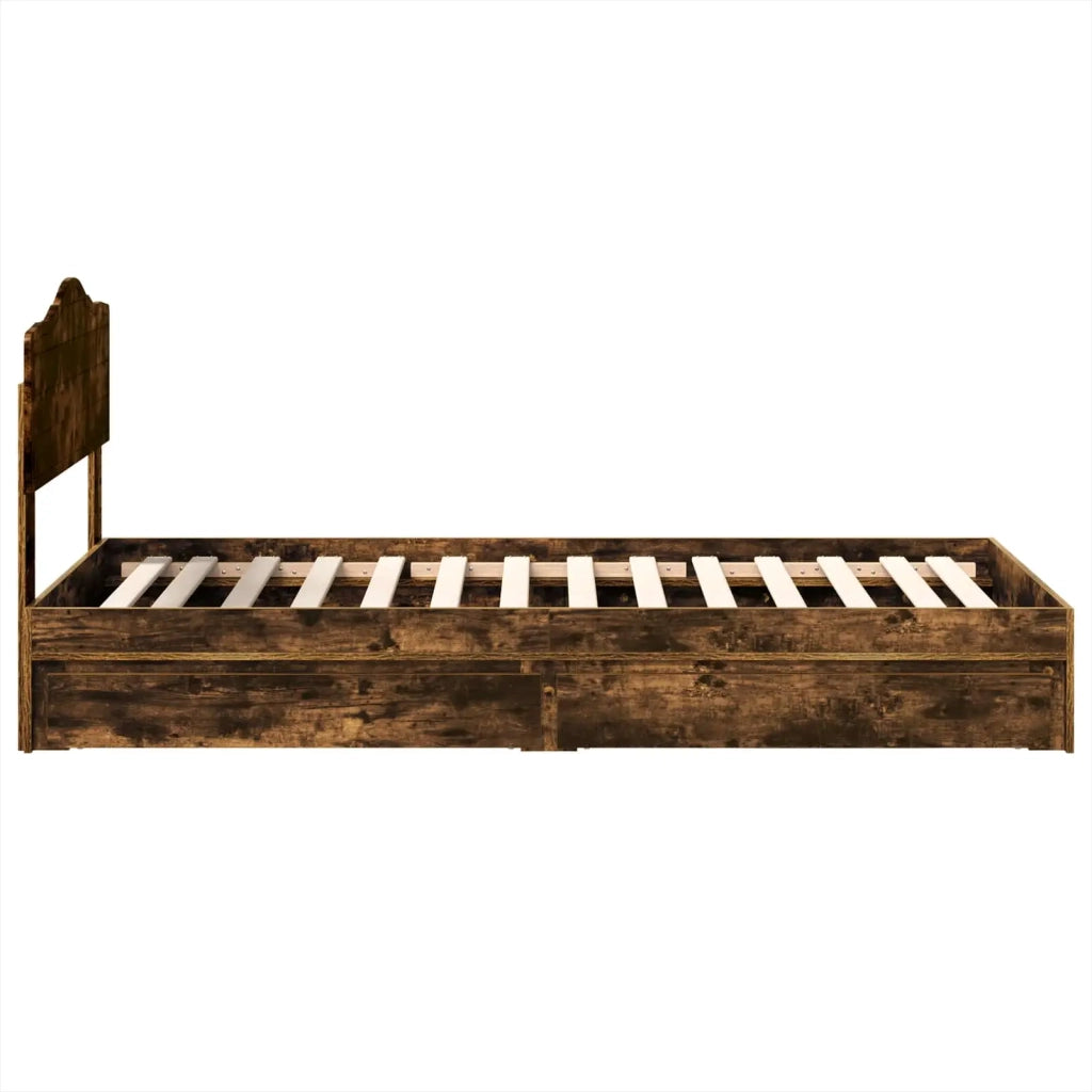 Letto con Contenitore Rovere fumé 70 x 190 cm Legno multistrato 3413149