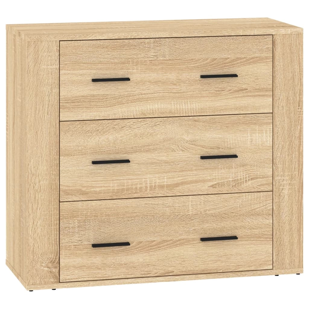 Buffet credenza cassettiera armadio mobile contenitore organizer per cucina soggiorno salotti 3 pezzi legno ingegnerizzato Sonoma marrone 02_0037106
