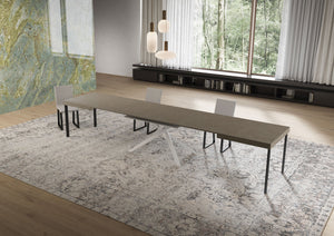 Tavolo Allungabile 160/420x90 cm Niket Tortora Gambe Bianche