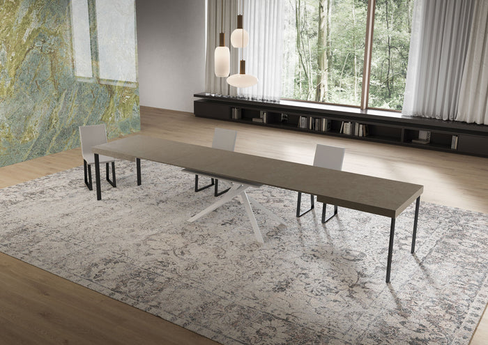 Tavolo Allungabile 160/420x90 cm Niket Tortora Gambe Bianche