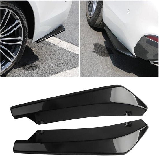 Set di 2 spoiler posteriori per auto - Lip spoiler posteriore con 6 viti - Nero.