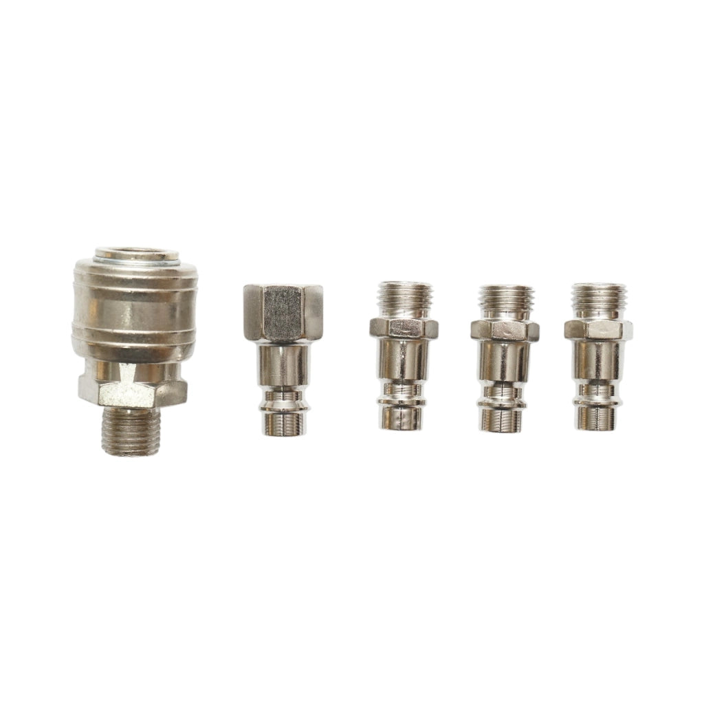 Set di 5 raccordi rapidi da 1/4 per tubi dell'aria compressa e utensili pneumatici