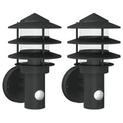 Applique per Esterno con Sensore 2 pz Nere in Acciaio Inox CFW7660556