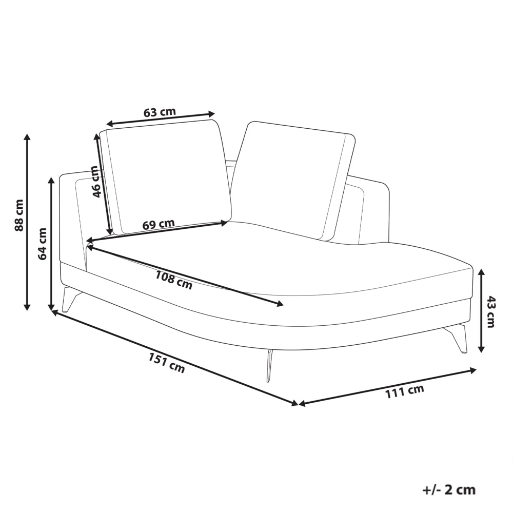 Chaise longue con rivestimento in ciniglia sintetico idrorepellente Gambe in ferro nero con cuscini azzurro lato sinistro stile moderno