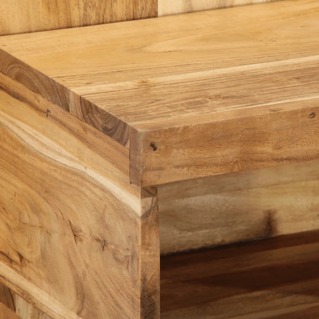 vidaXL Comodino 50x27x50 cm in Legno Massello di Acacia