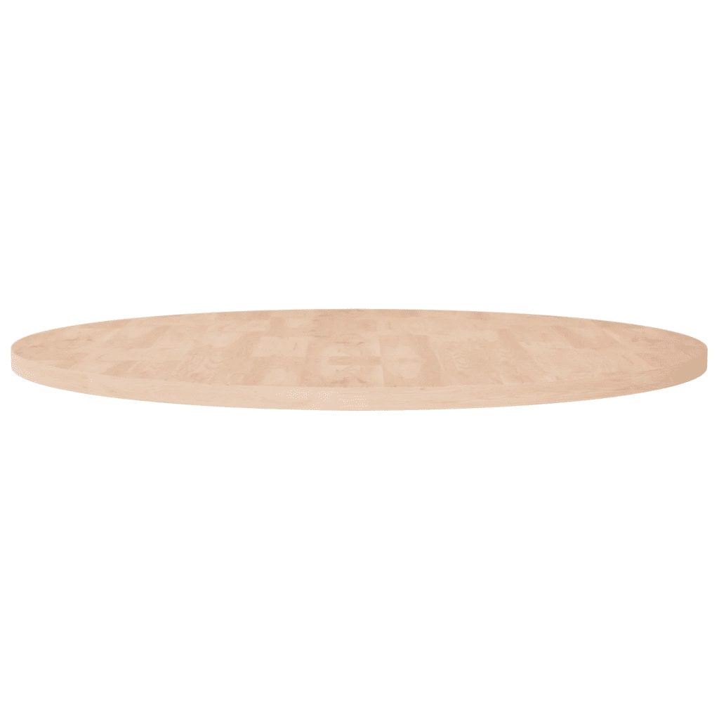 Piano Tavolo Rotondo Ã˜90x2,5 cm Massello di Rovere Non Trattato