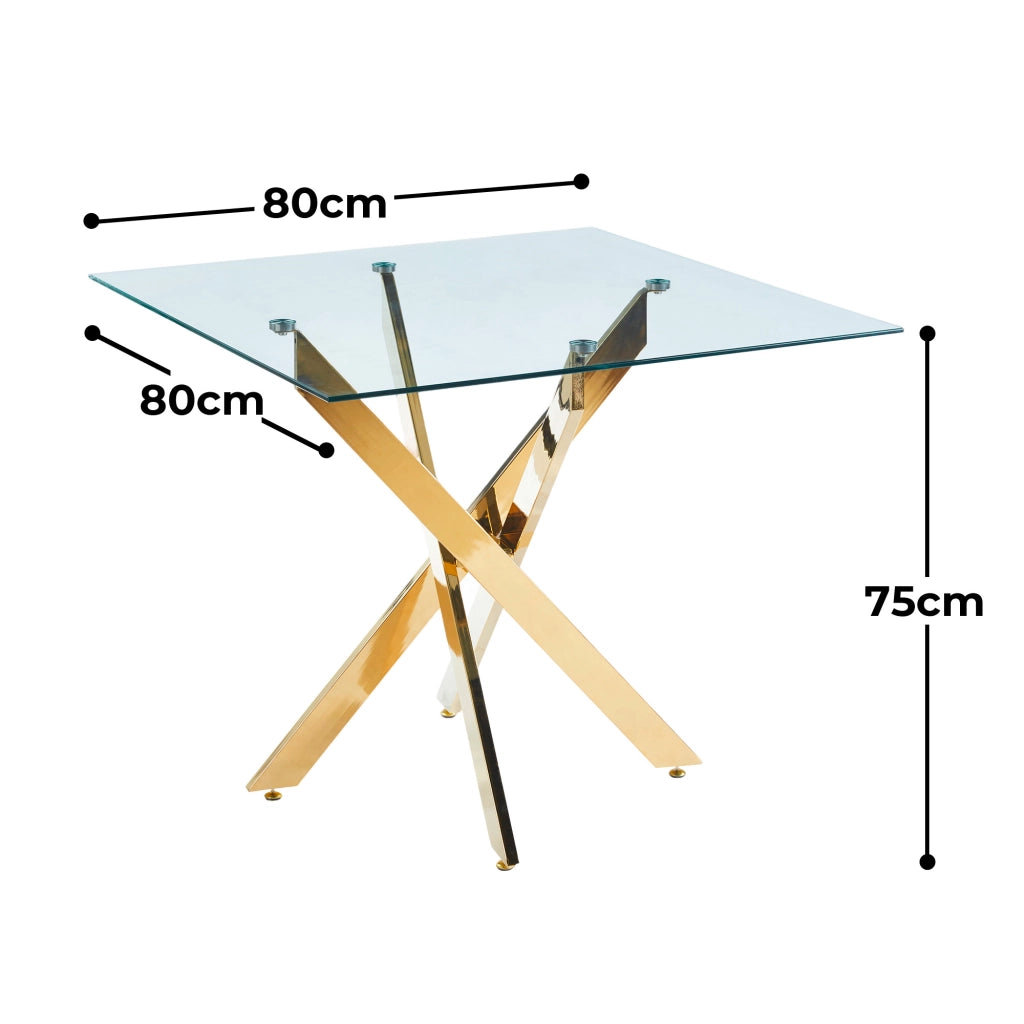 Set tavolo e sedie in velluto dorato con gambe placcate oro