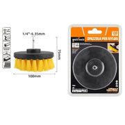 Trade Shop - Spazzola In Nylon 100mm Attacco 1/4" Rotante Trapano Elettrico Per Pulizia 57239 -