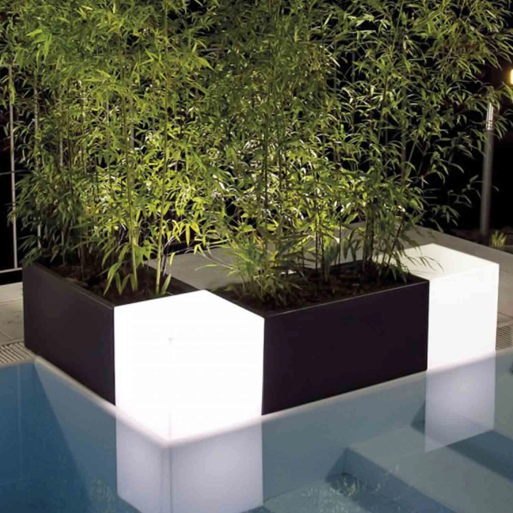 Lampada Cubo In Resina Quadrato H40 Led Multicolor 40x40Cm