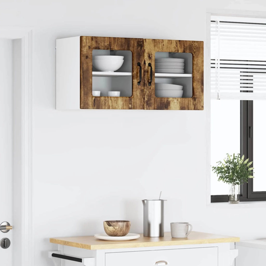 Mobile in vetro da parete PORTO 2 pcs Rovere fumé
