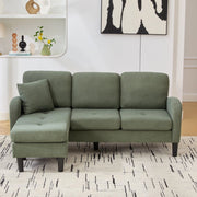 Divano angolare modulare con chaise longue 166 x 118 x 77 cm in tessuto cord verde