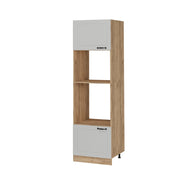 Mobile cucina microonde R-Line Bianco rustico/Rovere dorato 60 cm Vicco