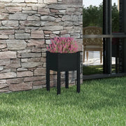 Fioriera da Giardino-Vaso da Esterno-Contenitore per Piante Nera 40x40x70 cm in Legno Massello di Pino