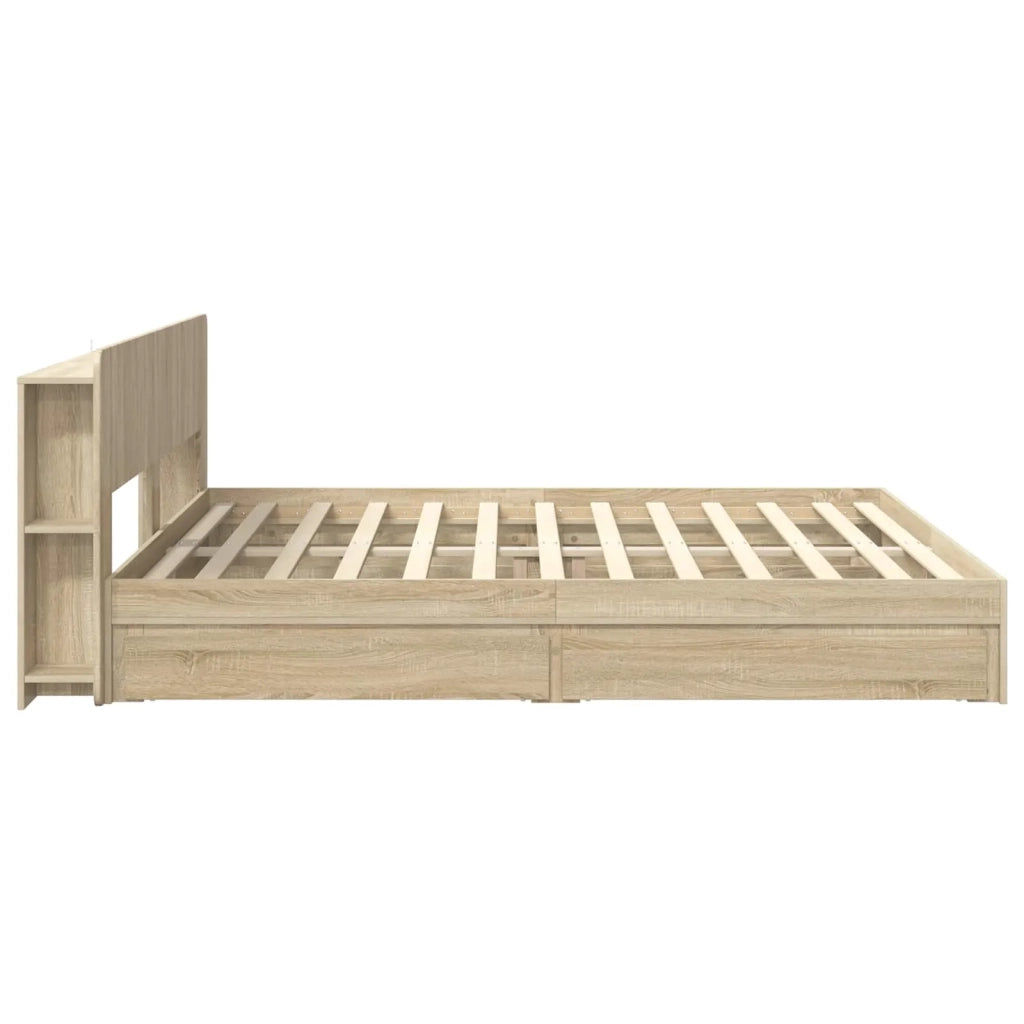 Telaio del letto con storage Rovere Sonoma 180 x 200 cm