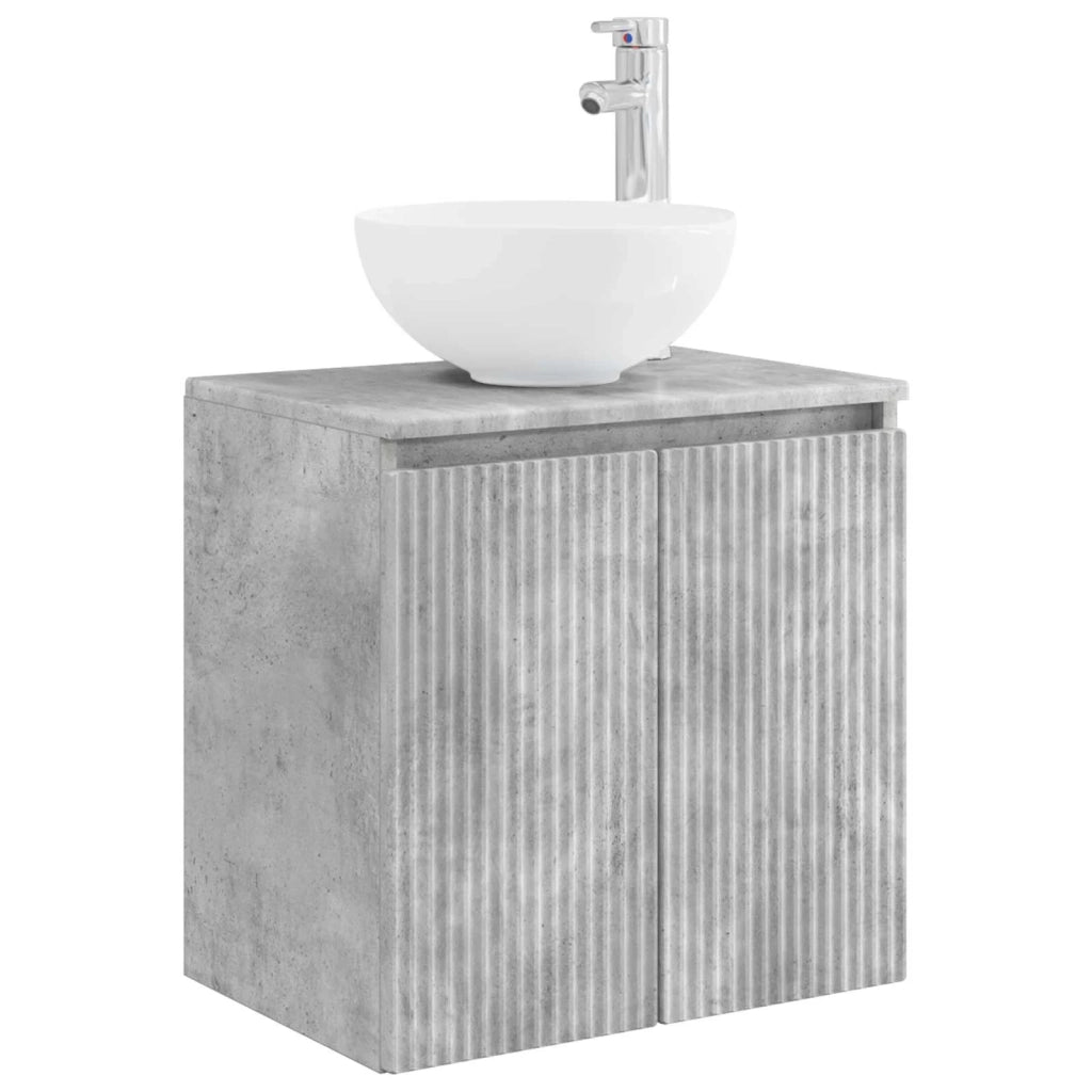Set di mobili per il bagno 5 pz Grigio Cemento 3406026