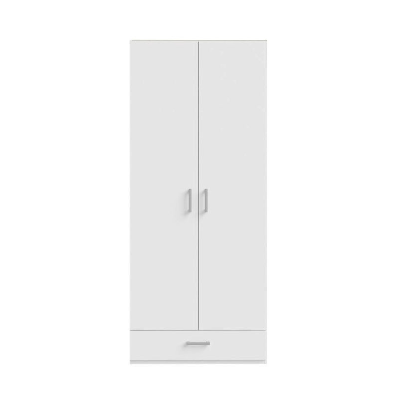 Armadio Arcadia 2 ante battenti e un cassetto colore bianco
