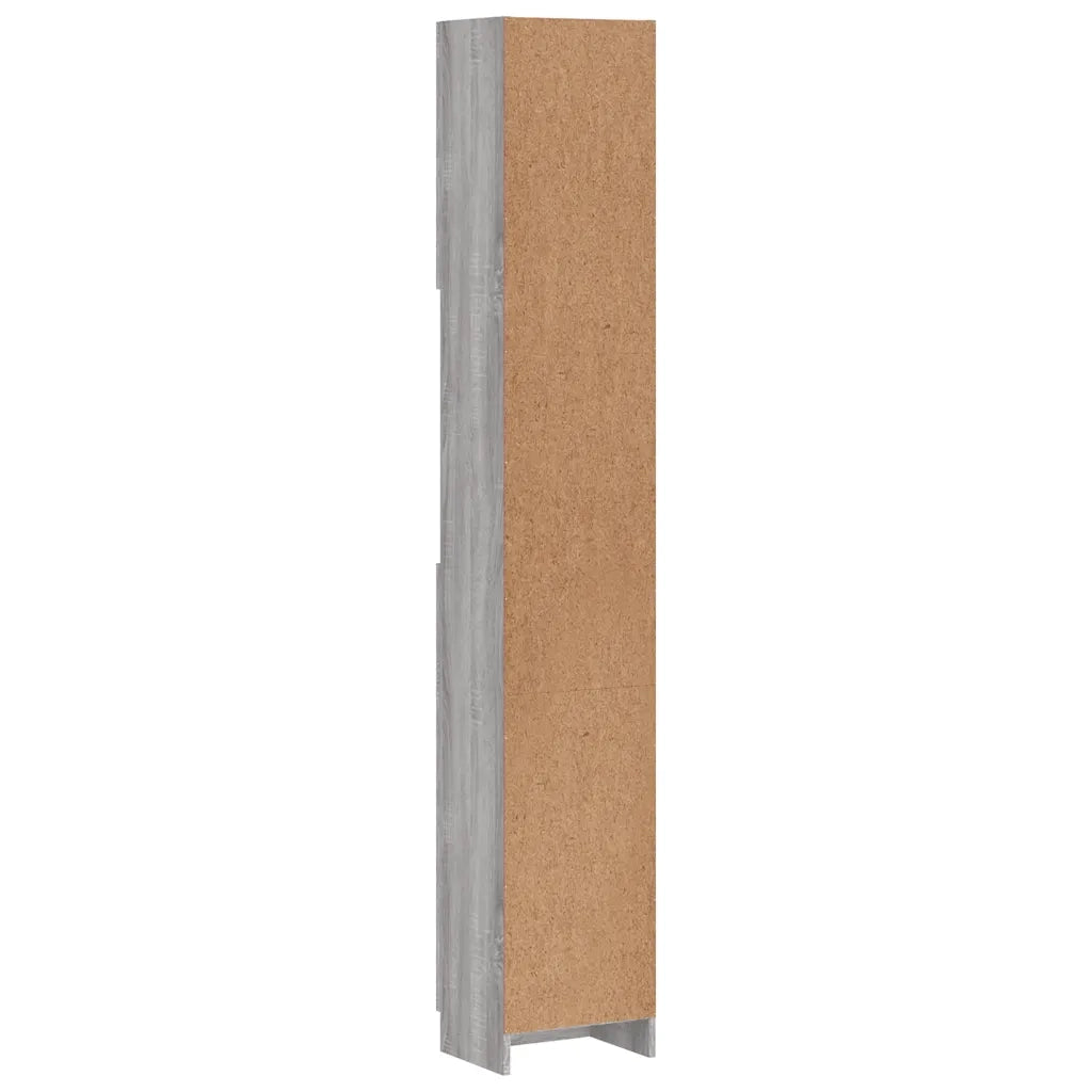 Armadietto Bagno Grigio Sonoma 32x25,5x190 cm Legno Ingegnerizzato 815538