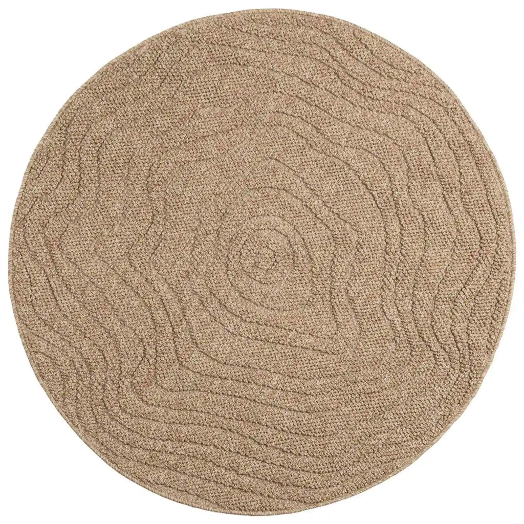 Tappeti per area Moiré Rotondo AGIRA Naturale Ø 200 CM