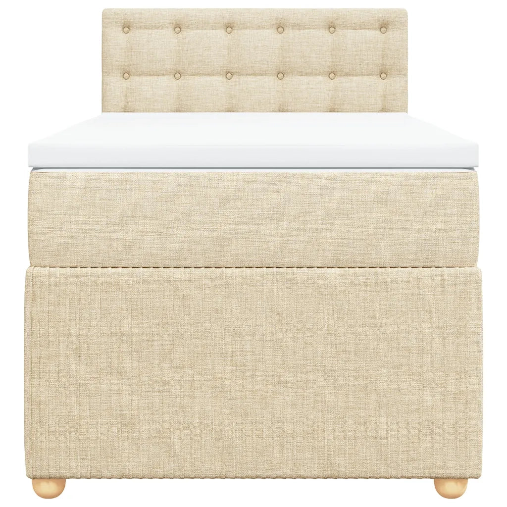 vidaXL Giroletto a Molle con Materasso Crema 100x200 cm in Tessuto
