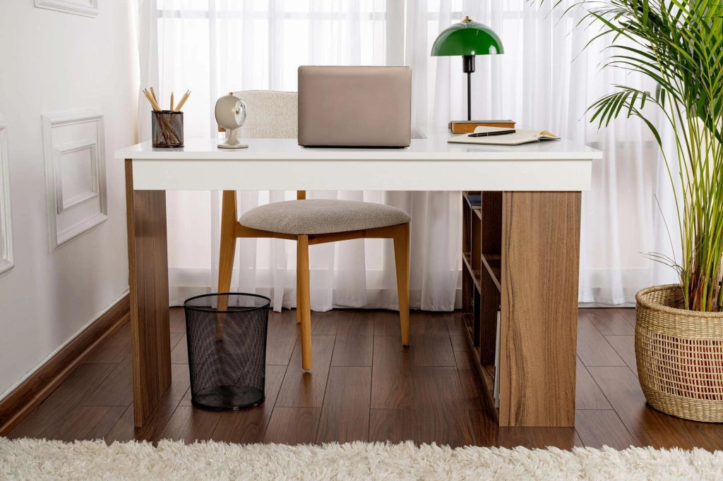 Scrivania in legno "Vesper" 130 x 120 x 72 cm - Noce