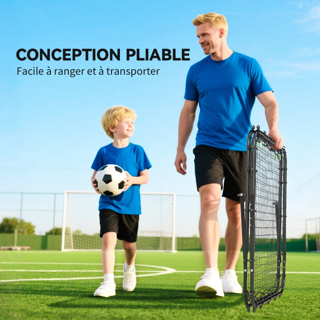 Rete da calcio regolabile 5 angoli ¨C zephmum ¨C nero 91x91 cm
