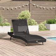 Lettino prendisole nero in polyrattan e Textilene