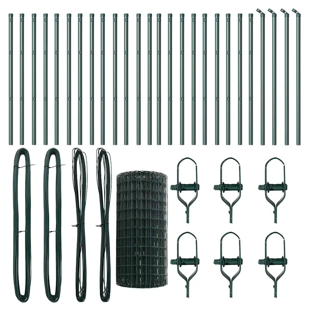Recinzione da Giardino | Recinzione con Posto Verde 0,4 x 50 m Acciaio e PVC